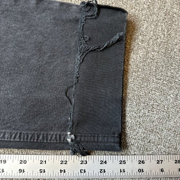 Re/Done Black / Grey Cuffed Straight Leg High Waisted Jeans in Women's Size 28 - Picture 5 of 6
